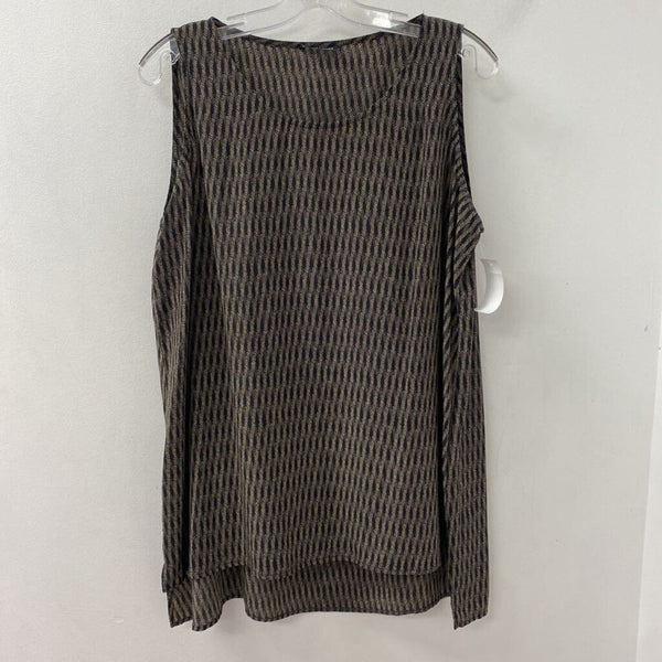 EILEEN FISHER WOMEN'S BLOUSE/SHIRT black beige L