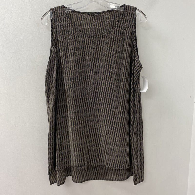 EILEEN FISHER WOMEN'S BLOUSE/SHIRT black beige L
