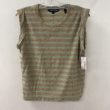 VERONICA BEARD WOMEN'S T-SHIRT green cream navy M