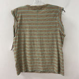 VERONICA BEARD WOMEN'S T-SHIRT green cream navy M