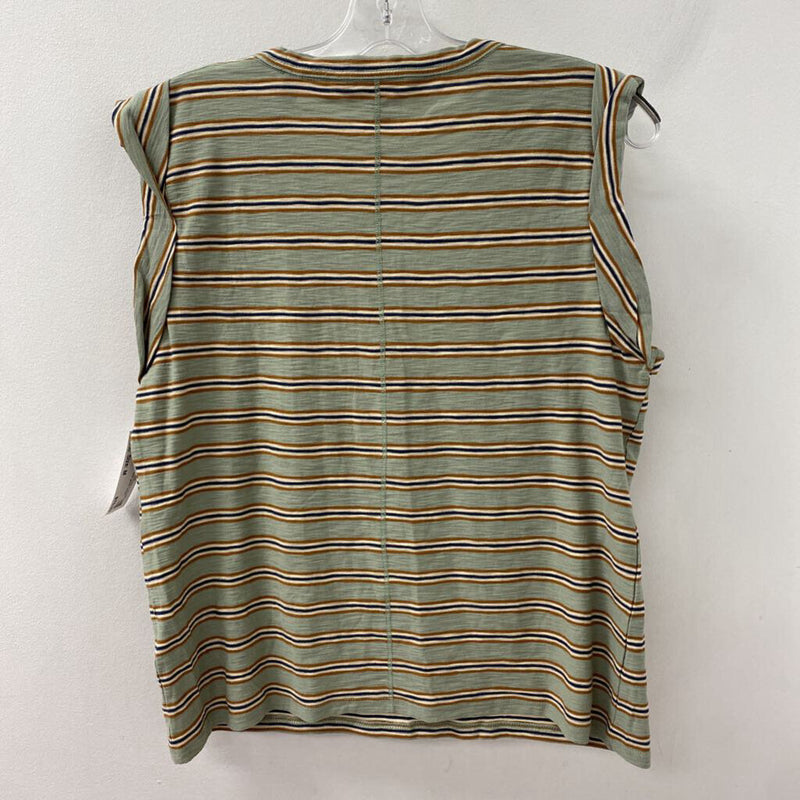 VERONICA BEARD WOMEN'S T-SHIRT green cream navy M
