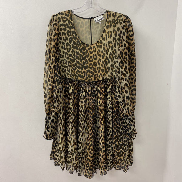 ganni WOMEN'S DRESS animal print M/L