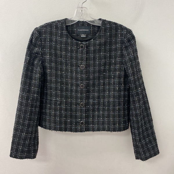 Club Monaco WOMEN'S BLAZER/JACKET black blue white 10
