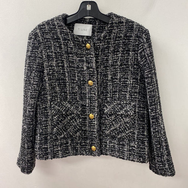 t line WOMEN'S BLAZER/JACKET black white gold M/L