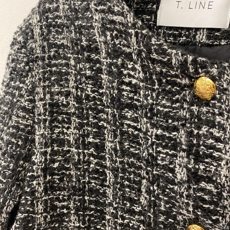t line WOMEN'S BLAZER/JACKET black white gold M/L