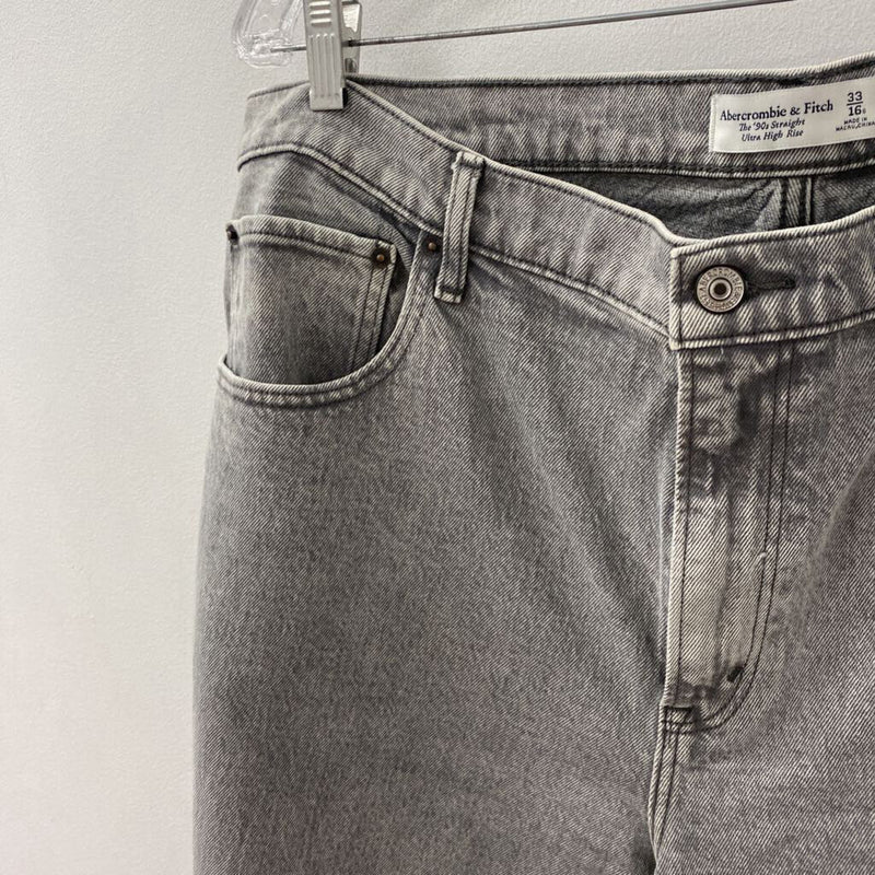ABERCROMBIE & FITCH WOMEN'S JEANS grey 33 curve