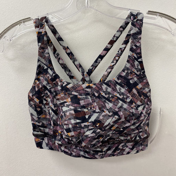 LULULEMON WOMEN'S ACTIVE BRA grey black burgundy mix XS