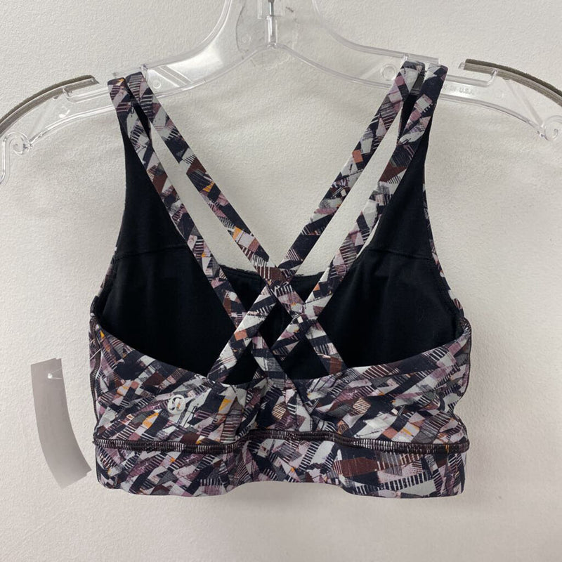 LULULEMON WOMEN'S ACTIVE BRA grey black burgundy mix XS