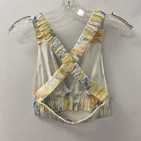 ABERCROMBIE & FITCH WOMEN'S TOP white yellow blue mix XS