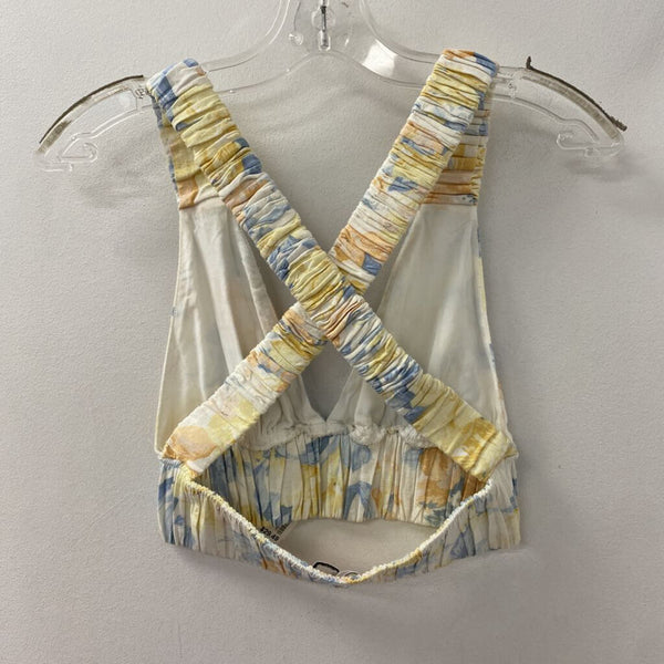 ABERCROMBIE & FITCH WOMEN'S TOP white yellow blue mix XS