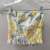 ABERCROMBIE & FITCH WOMEN'S TOP white yellow blue mix XS