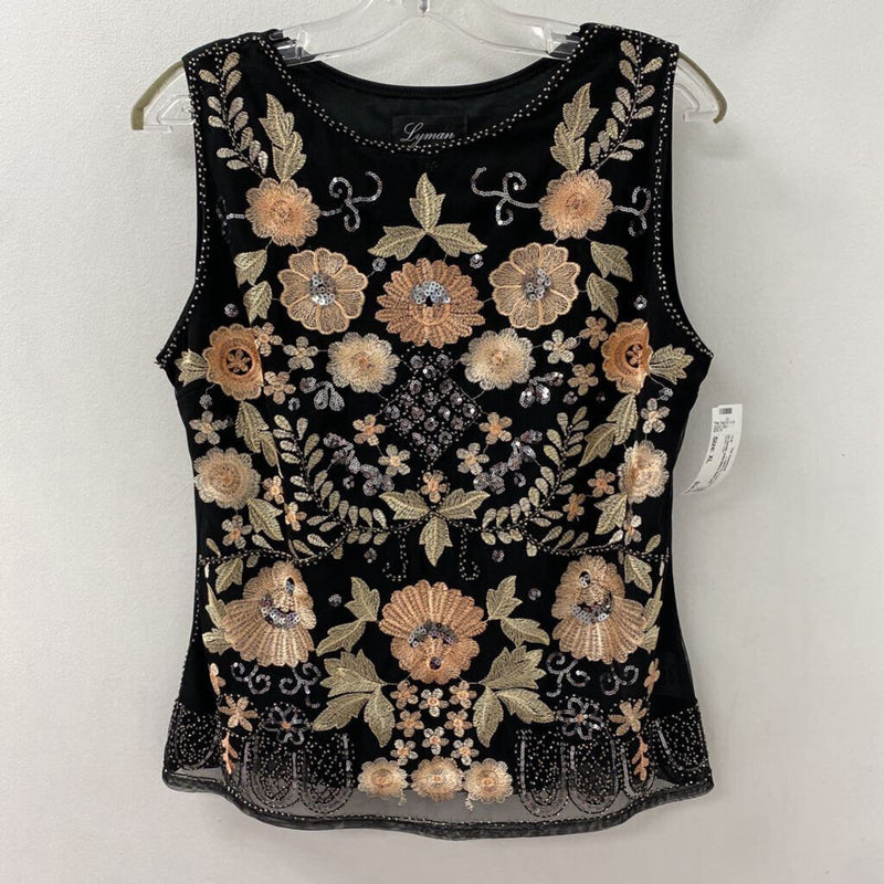 LYMAN by Frank Lyman WOMEN'S TOP black pink beige mix XL