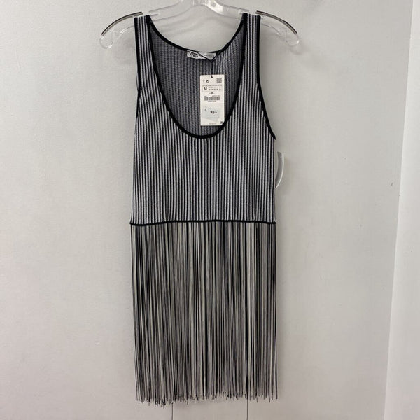 ZARA WOMEN'S TOP black white mix M