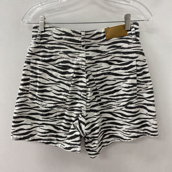 ZARA WOMEN'S SHORTS white black mix 6