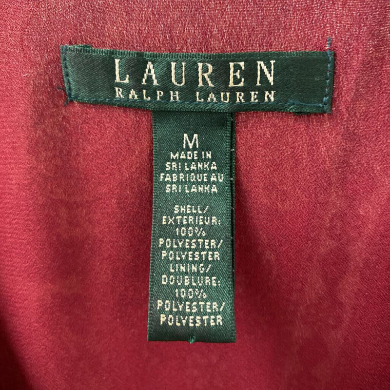 LAUREN ralph lauren WOMEN'S BLOUSE/SHIRT tan raspberry orange mix M