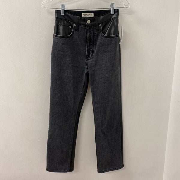 ABERCROMBIE & FITCH WOMEN'S JEANS black XS/25
