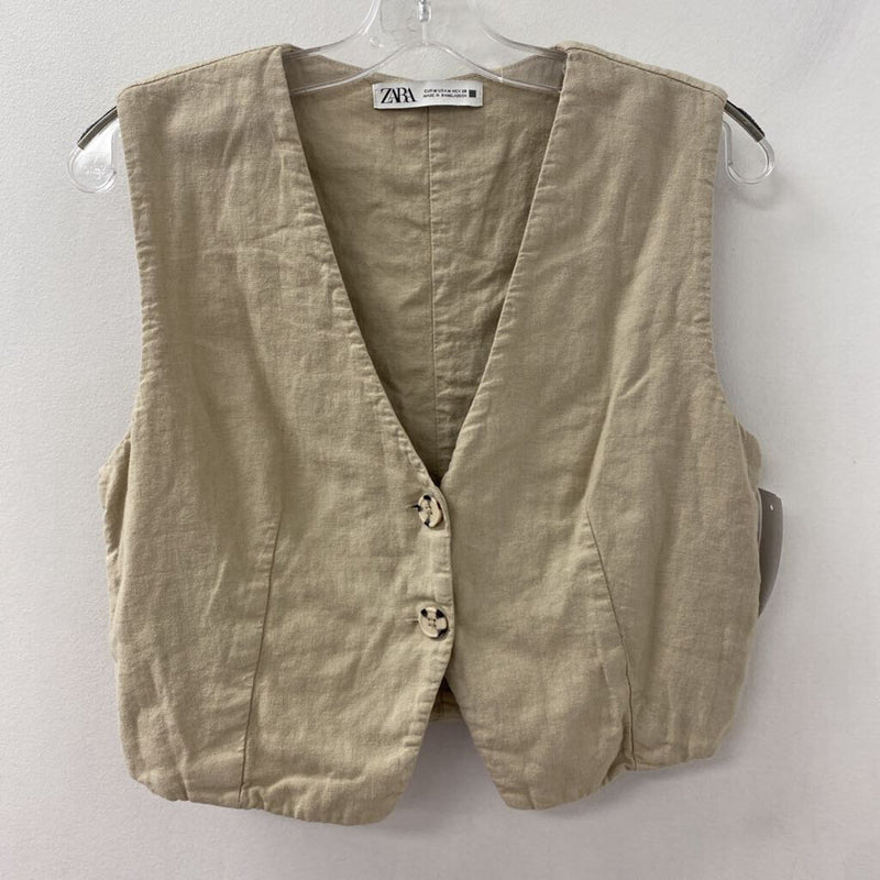 ZARA WOMEN'S TOP khaki M