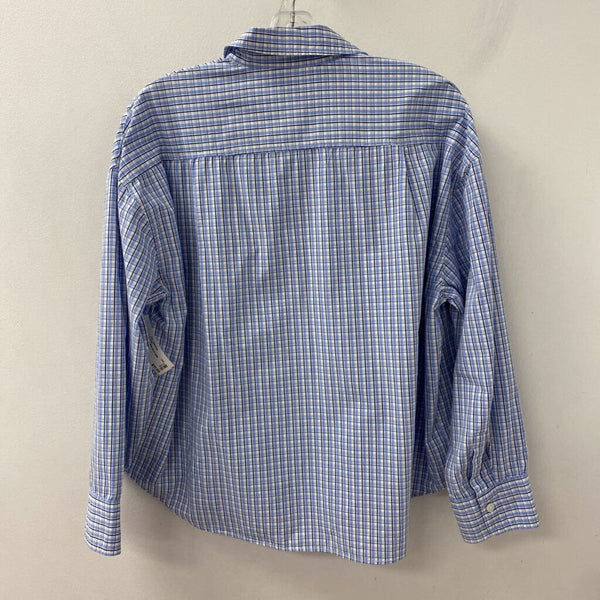 H&M WOMEN'S BLOUSE/SHIRT white blue black plaid M