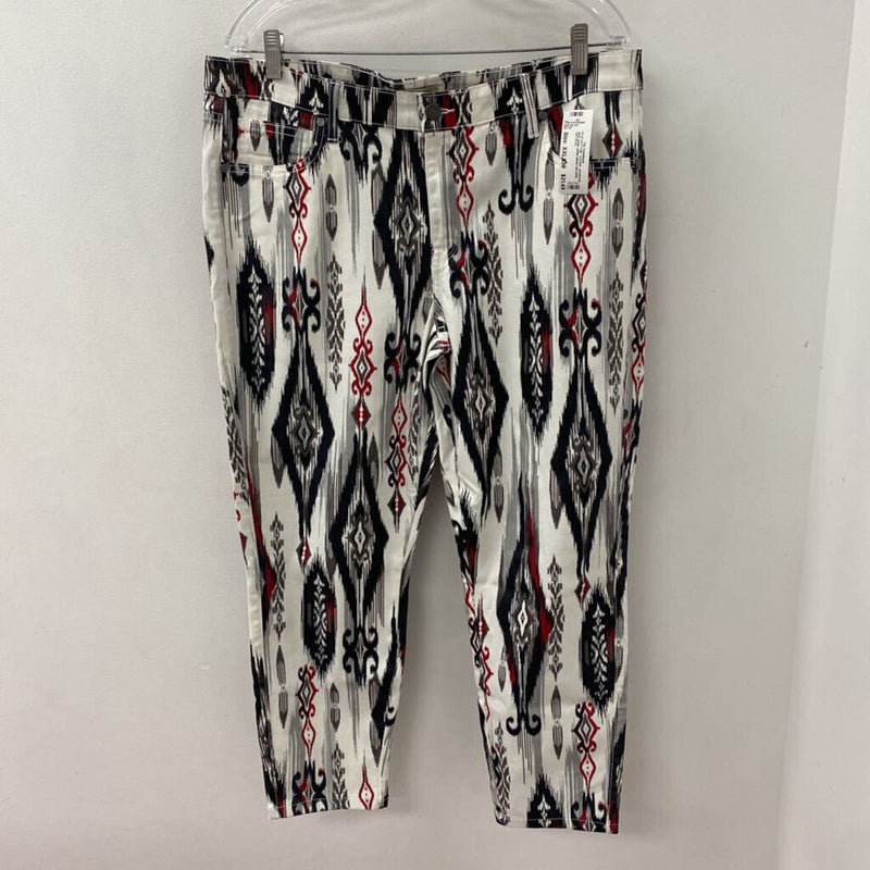 COOKIE JOHNSON WOMEN'S PLUS BOTTOM white black red print XXL/36