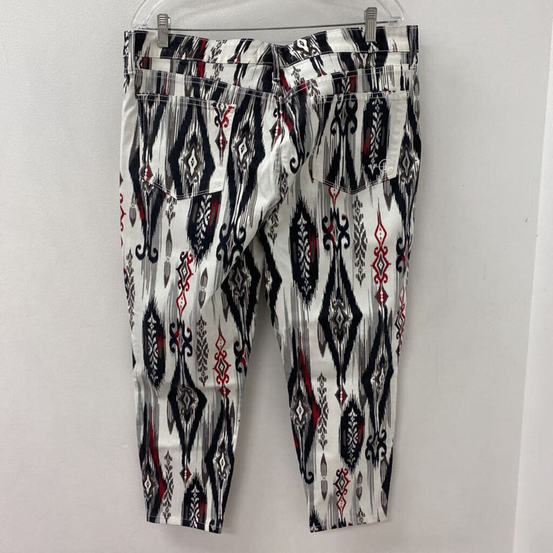 COOKIE JOHNSON WOMEN'S PLUS BOTTOM white black red print XXL/36