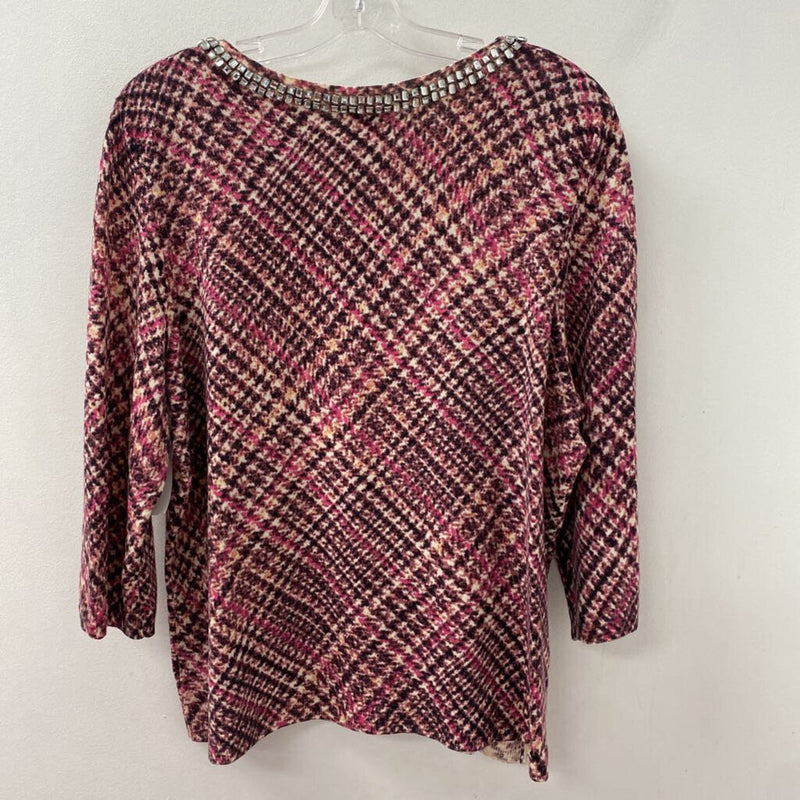 TALBOTS WOMEN'S PLUS TOP white pink black 2XP