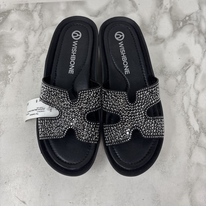 WISHBONE WOMEN'S SANDALS black silver mix 5