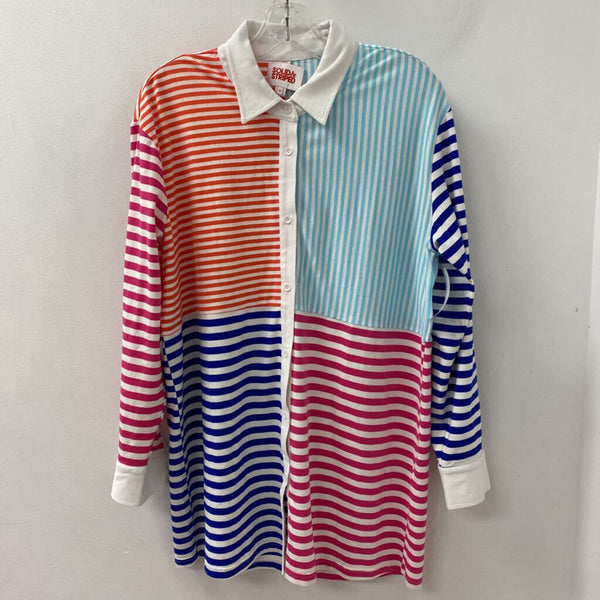 Solid & Striped WOMEN'S BLOUSE/SHIRT blue pink white mix S