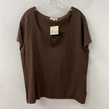 JESSICA WOMEN'S PLUS TOP brown 2X