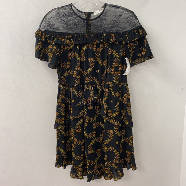 SANDRO WOMEN'S DRESS black yellow mix S