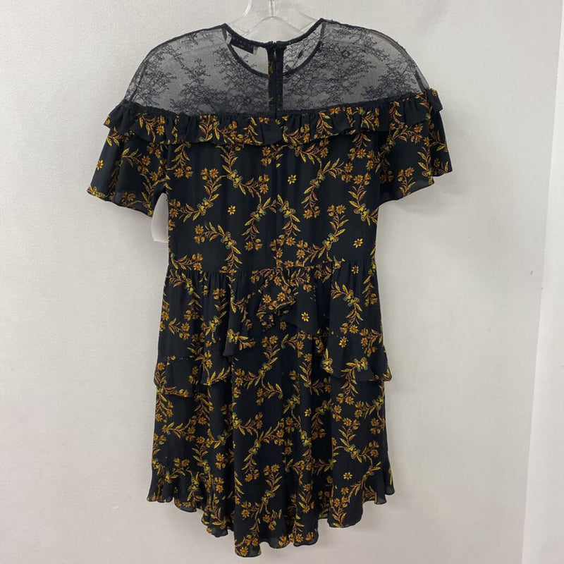SANDRO WOMEN'S DRESS black yellow mix S