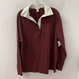 H&M WOMEN'S TOP burgundy white mix M