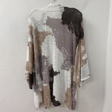MARLA WYNNE WOMEN'S CARDIGAN white taupe charcoal mix M