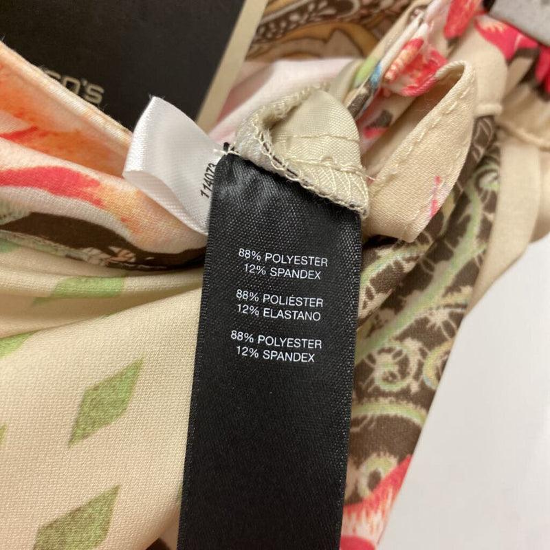 BLACK LABEL by CHICO'S WOMEN'S PANTS beige rainbow mix 14/2.5