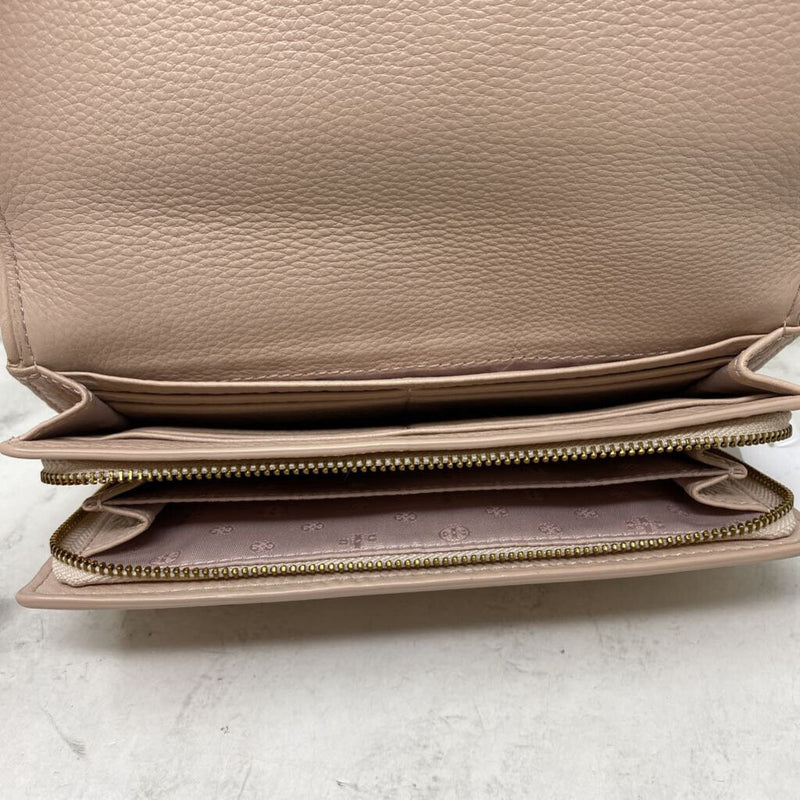 TORY BURCH WOMEN'S WALLET/WRISTLET blush-taupe gold