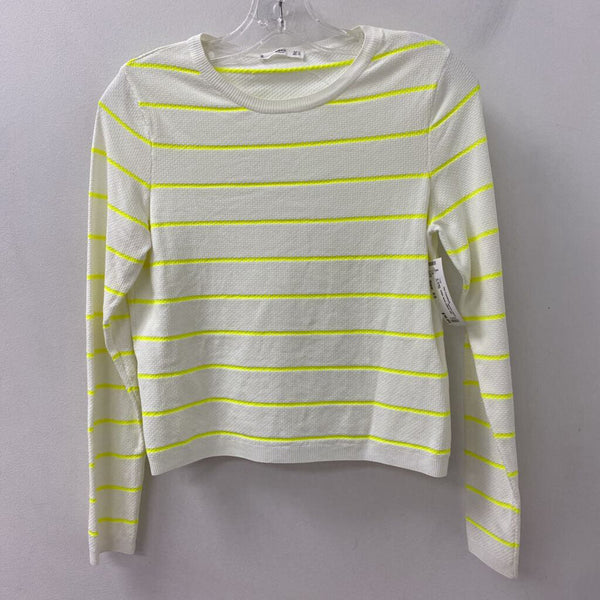 MANGO/MNG WOMEN'S TOP white neon yellow mix XS