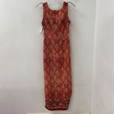 WOMEN'S DRESS red cream tan mix S/M