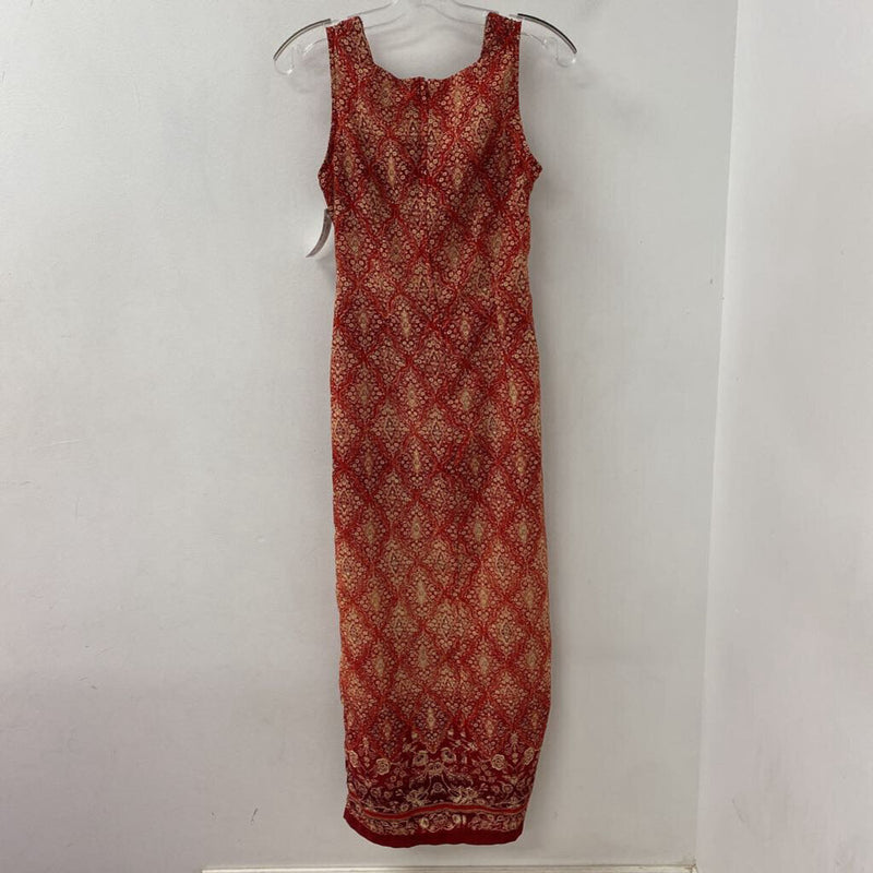 WOMEN'S DRESS red cream tan mix S/M