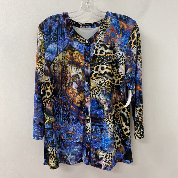 KLAVELI WOMEN'S TOP black blue yellow mix L