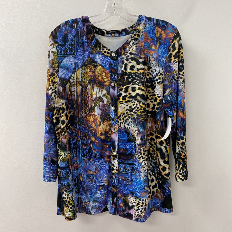 KLAVELI WOMEN'S TOP black blue yellow mix L