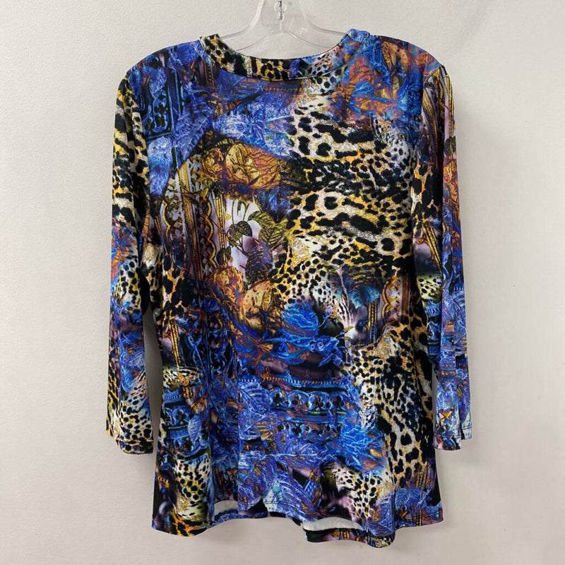 KLAVELI WOMEN'S TOP black blue yellow mix L