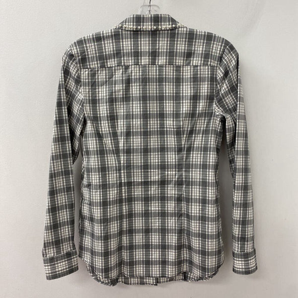CHARTER CLUB WOMEN'S BLOUSE/SHIRT grey white mix 4