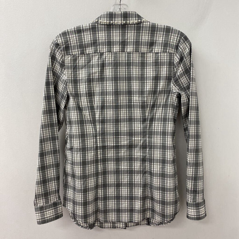 CHARTER CLUB WOMEN'S BLOUSE/SHIRT grey white mix 4