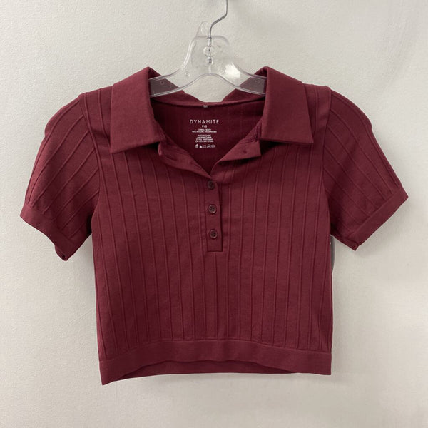 WOMEN'S TOP burgundy S