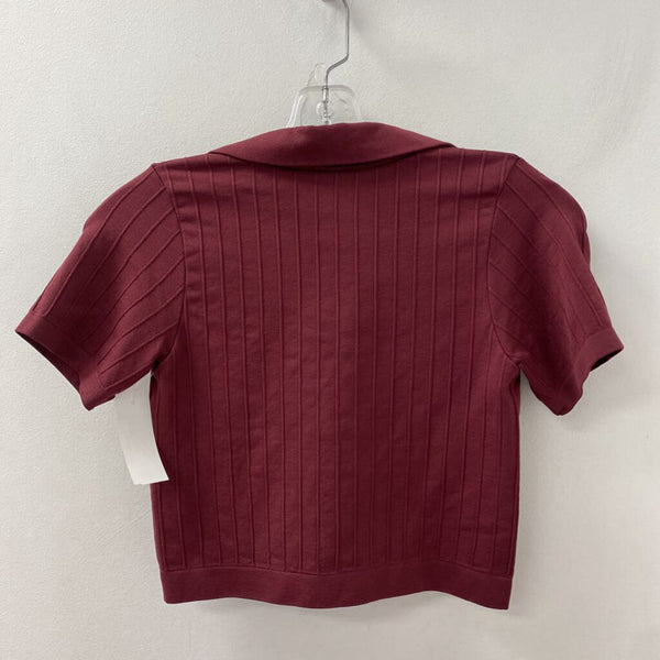 WOMEN'S TOP burgundy S