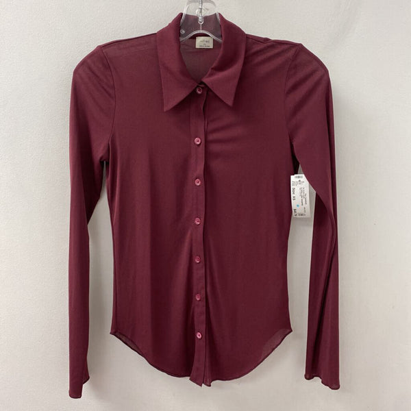 WILFRED WOMEN'S BLOUSE/SHIRT burgundy XS