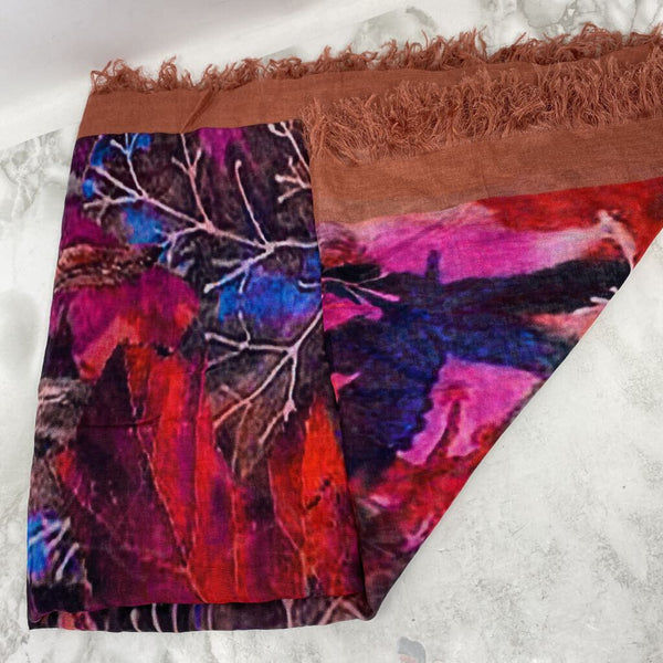 WOMEN'S SCARF/SHAWL red multi mix