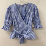 RIVER ISLAND WOMEN'S BLOUSE/SHIRT blue white stripe 10