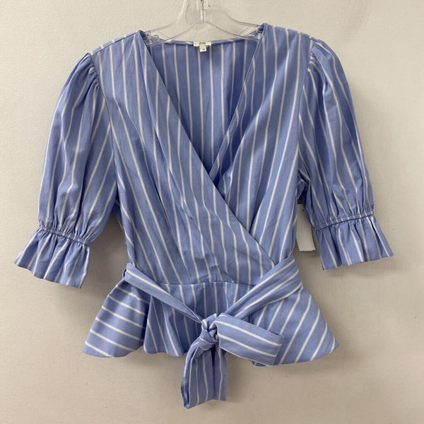 RIVER ISLAND WOMEN'S BLOUSE/SHIRT blue white stripe 10