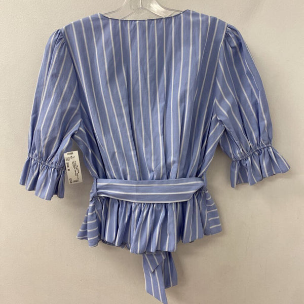 RIVER ISLAND WOMEN'S BLOUSE/SHIRT blue white stripe 10