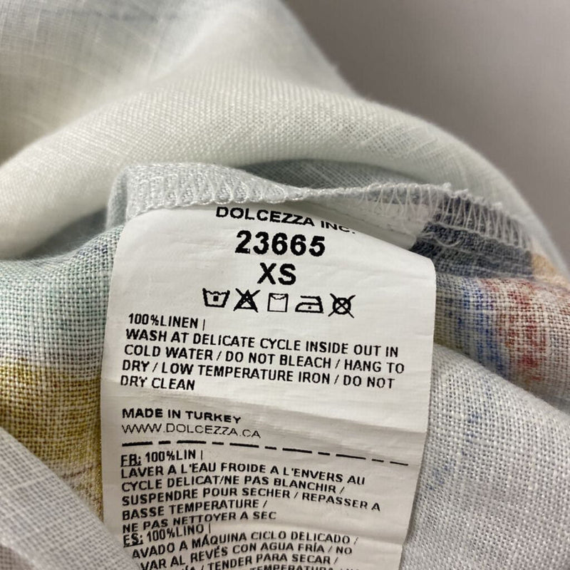 ART WOMEN'S BLOUSE/SHIRT white green yellow blue XS